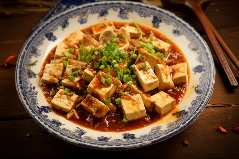 木制板子上的一盘麻婆豆腐清晰图片,高清,摄影图,摄影图片,图片大全,摄影图免费下载